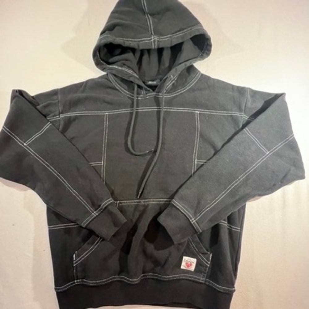 Empyre Hoodie Men Small Black Contrast Stitch Paneled Pullover Skate Streetwear